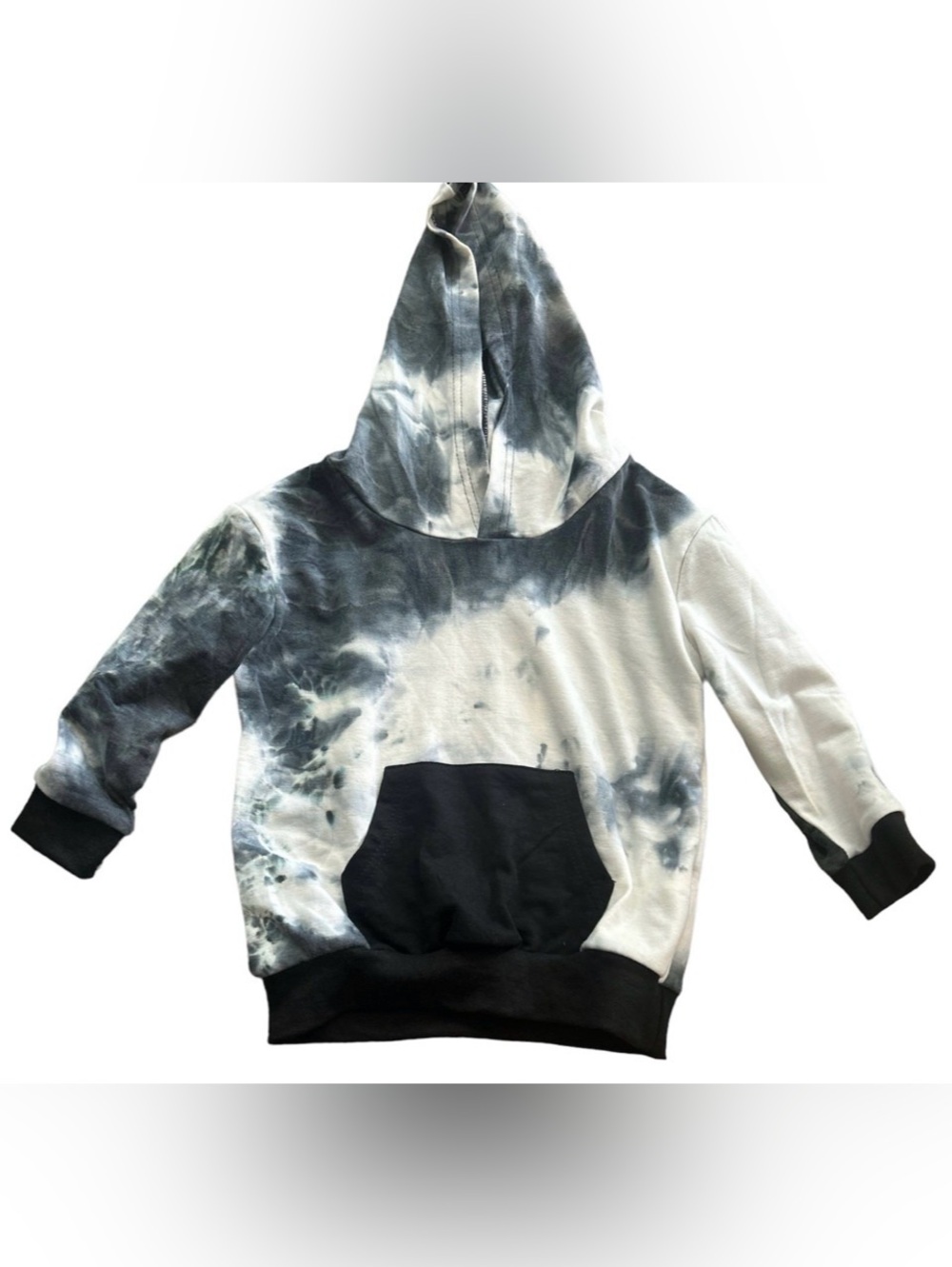 Kids Tie-Dye Black & White Hooded Sweatshirt